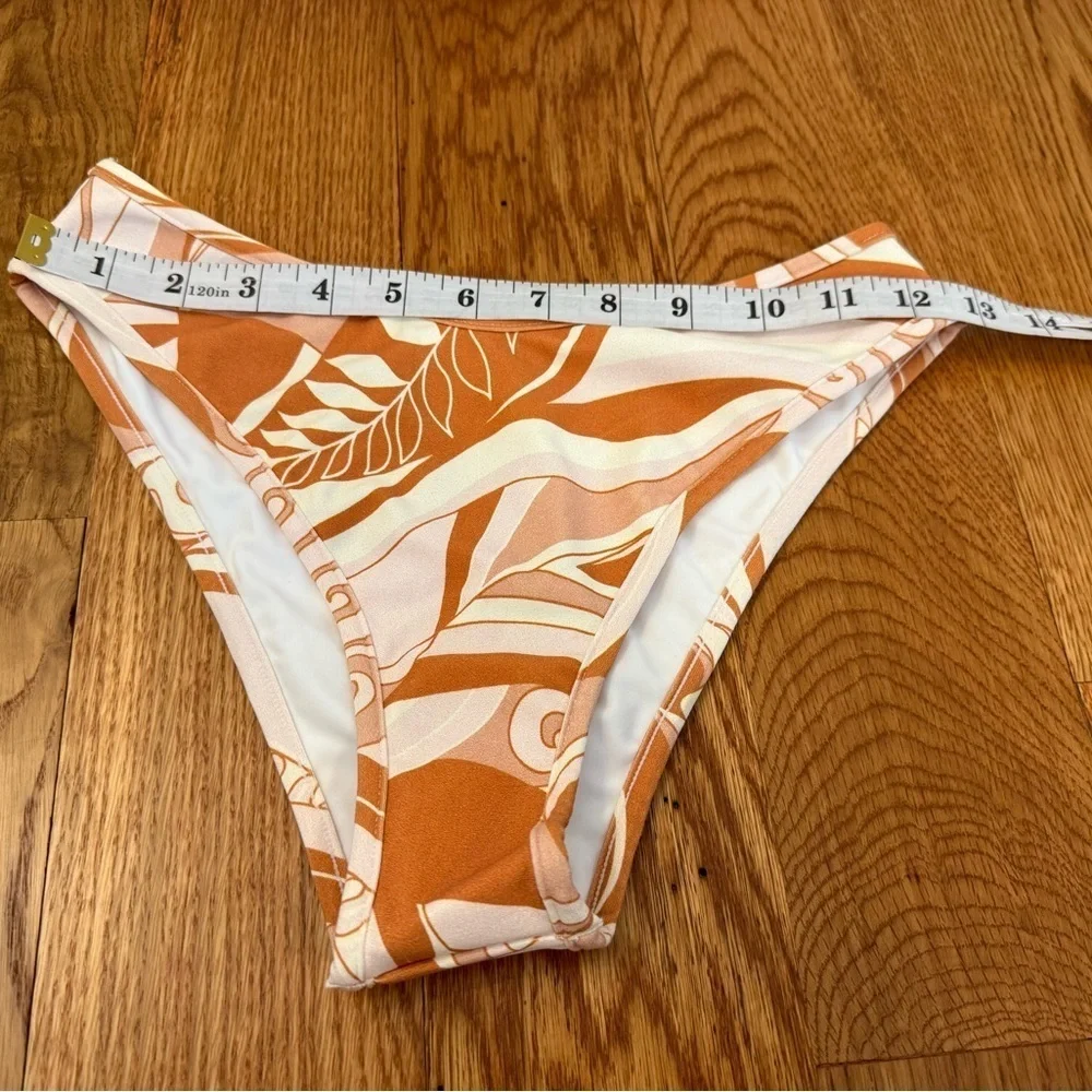 Montce Swim Lulu Brown and White Floral Bikini Bottoms Size Large